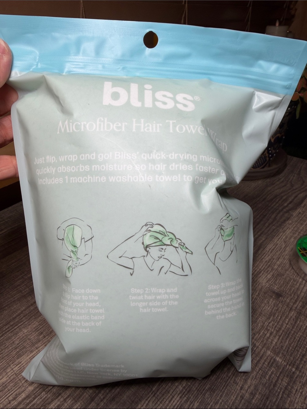 🍄5 for $35🍄 Bliss Mint Green Microfiber Hair Towel Wrap - Picture 3 of 7